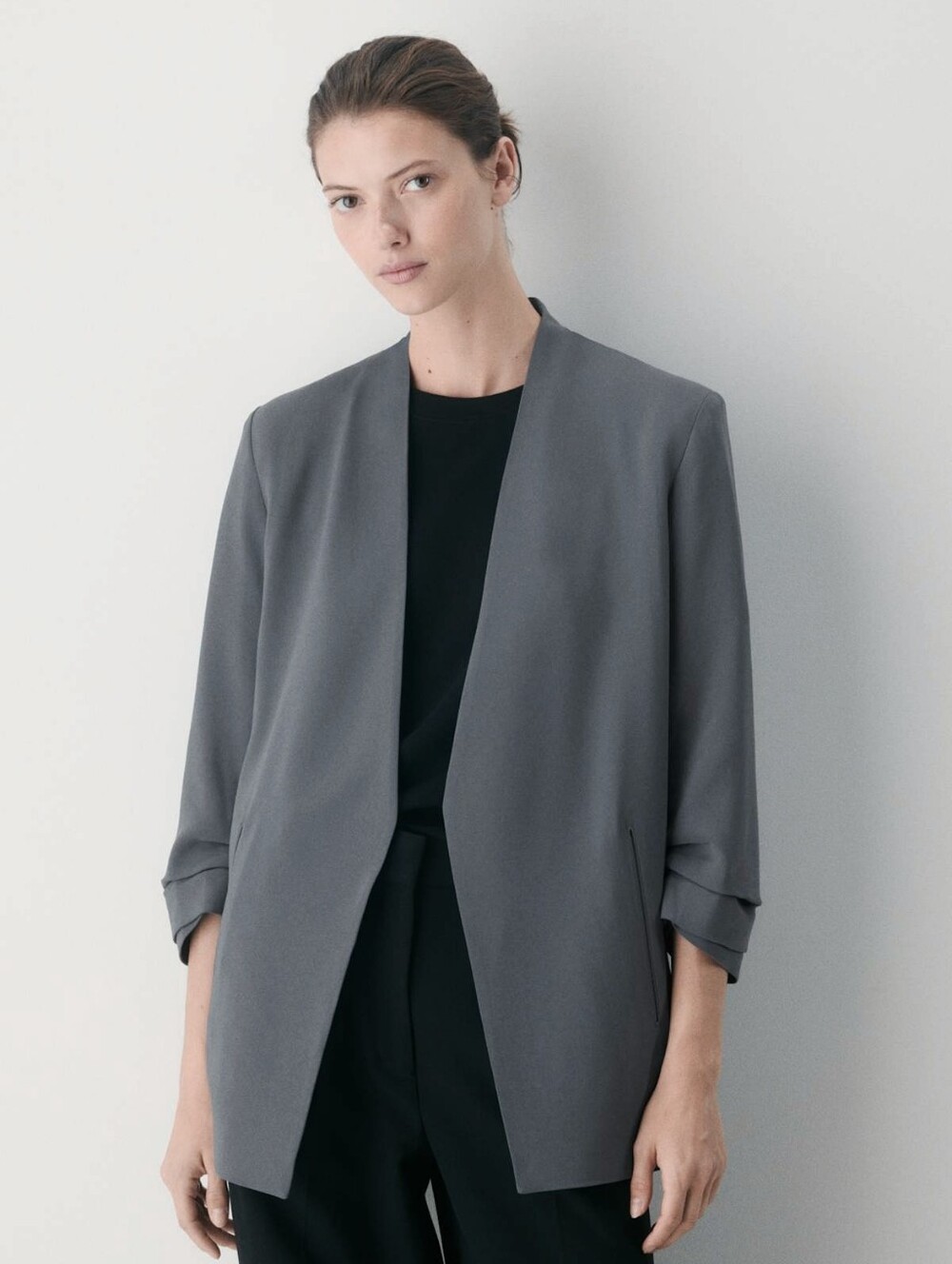 Aritzia Babaton Power Hip Blazer Grey Size 14